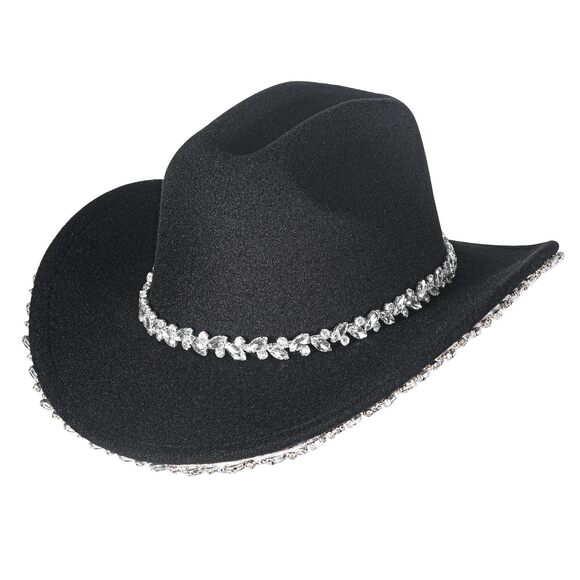 3861 Womens Rhinestone Cowboy Hat Wide Brim Diamond-glitter-western-cowgirl main image 7